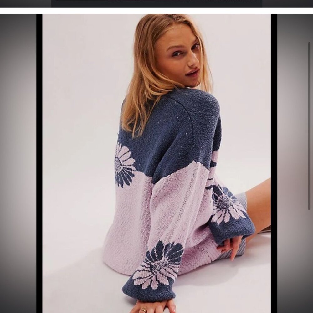 new FREE PEOPLE in bloom oversized sweater L large